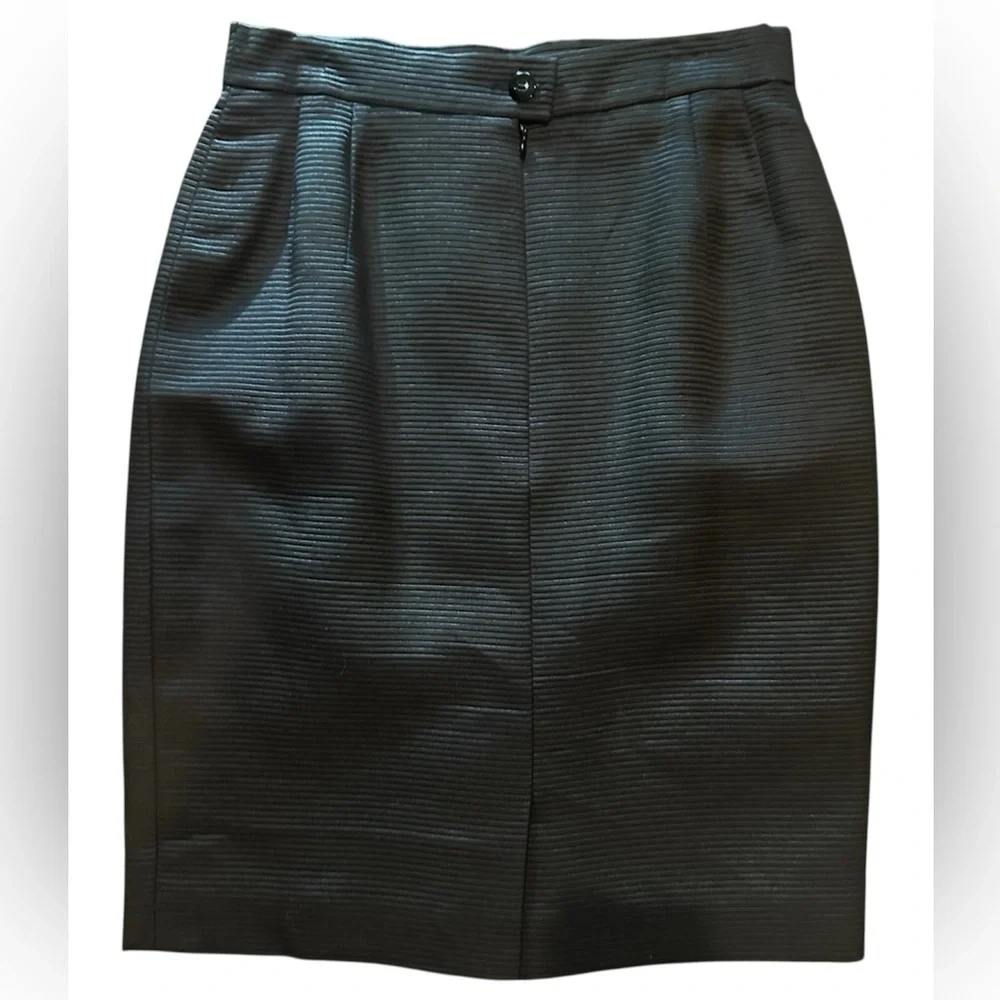 Escada Black Ribbed Pencil Skirt